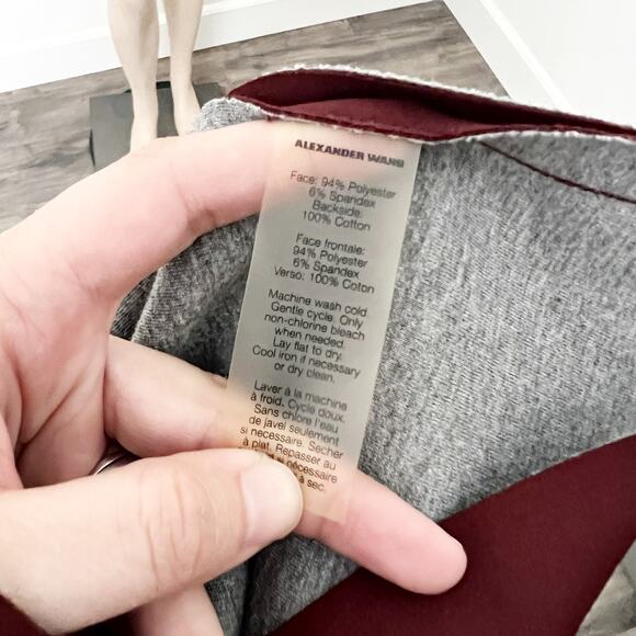 [T Alexander Wang] Maroon Racerback Neoprene Fit and Flare Mini Dress Sz Large L - Picture 10 of 10